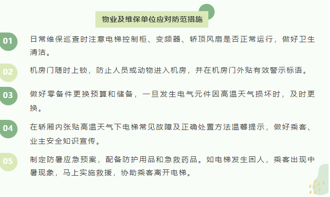 物業(yè)及維保單位應(yīng)對(duì)防范措施 